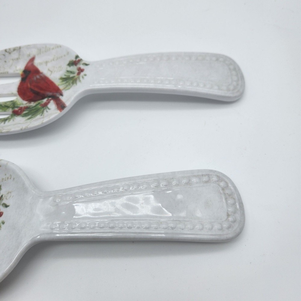 Vintage Cardinal 100% Melamine Spoon & Fork Large Salad Serving Set