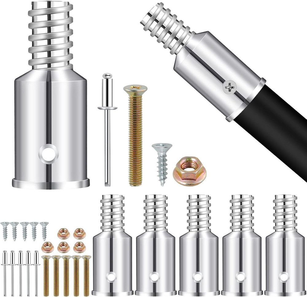 Elesunory 6Pcs Threaded Tip Replacement, Broom Handle Threaded End, Ultra Thr...