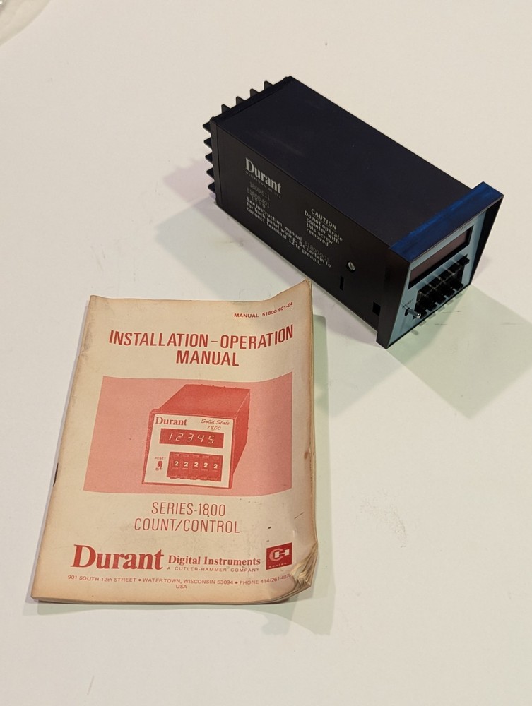 Eaton Durant 1800-511 Programmable Solid State Counter, 120/240V AC, 24V DC, 10A