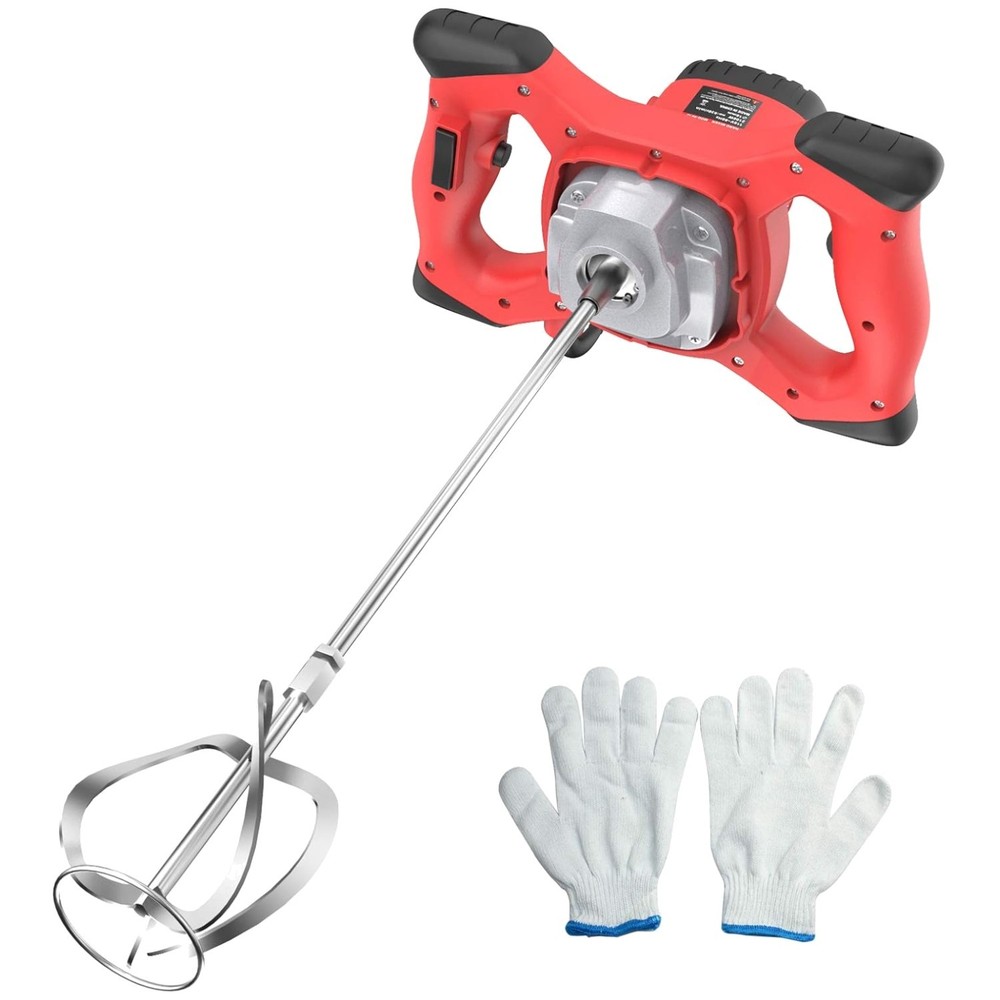 2100W Electric Concrete Mixer - 6 Speed Handheld Tool
