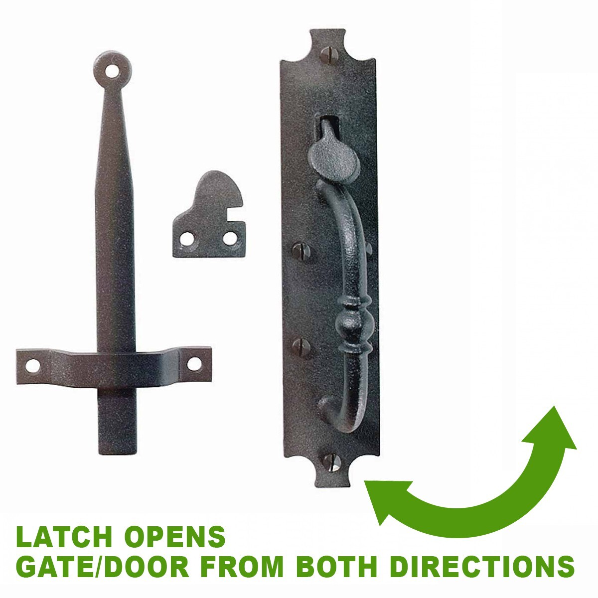 Black Cast Iron Norfolk Door Latches with Mounting Hardware Renovators Supply