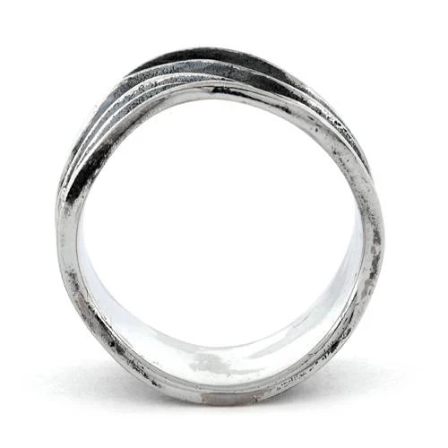 925 Sterling Silver Abstract Wave Ring