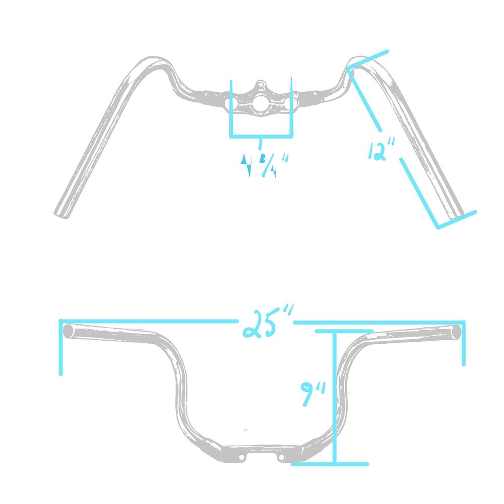 Lowbrow Customs Springer Buckhorn Handlebars - 1 inch - Chrome