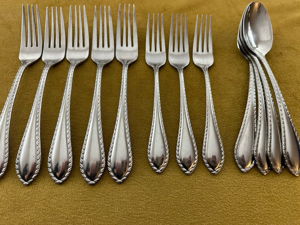Hampton Silversmiths HSV169 Forks & Spoons -  Rope Edge Glossy
