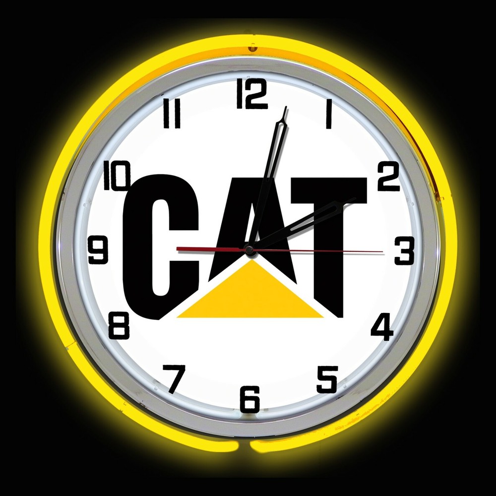 19" Caterpillar CAT Sign Double Neon Clock