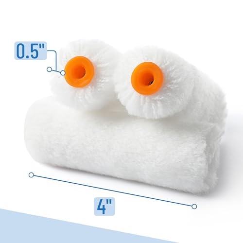Bates- Paint Roller Covers, 10 pcs, 4" x 1/2", Wool Blend, White Covers for