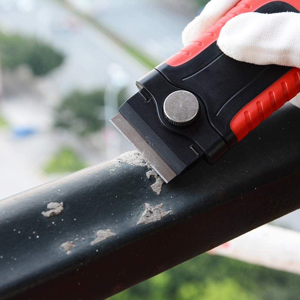 Gomake Razor Blade Scraper Tool with Storage Container, Black With Red