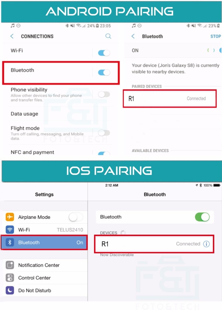 Wireless Remote-iPhone X/8/8+ 7/7+ 6/6s+ Galaxy HTC iOS Android Selfie