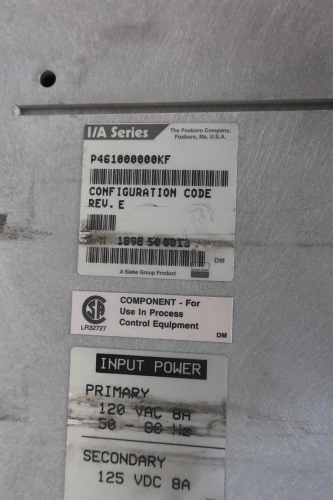 Foxboro P461000000KF I/a Series Configuration Code Chassis Module