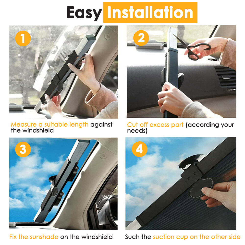 Retractable Car Windshield Sun Visor Shade Front Window Folding UV Block Cover