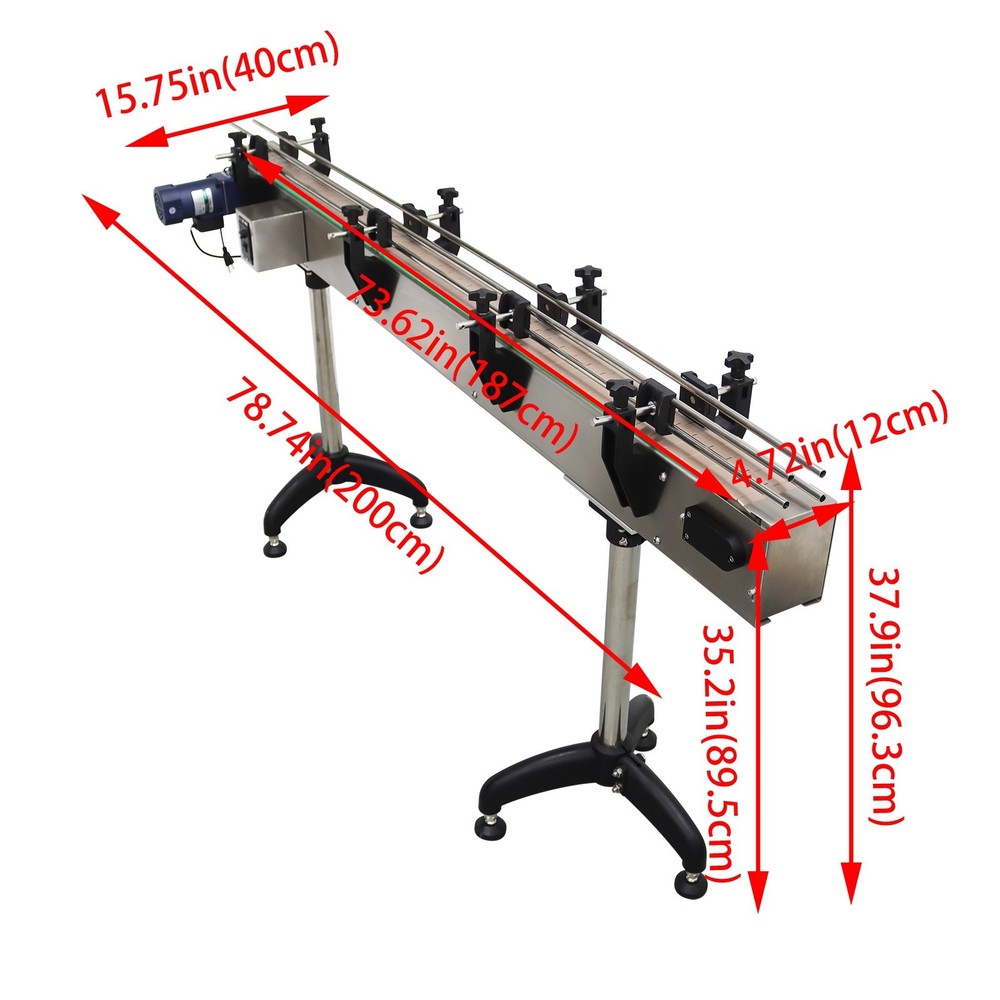 Automatic Bottle Capping Machine And 73.6x3.9" Small Assembly Line Conveyor 110V