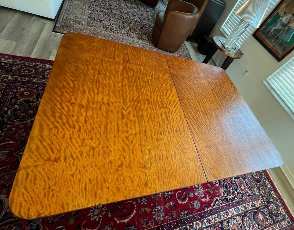 Art Deco Dining Table, Flamed Oak, High Quality