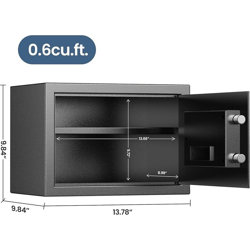 Compact Safe Box Electronic Lock Removable Shelf Anti-Theft Security System New