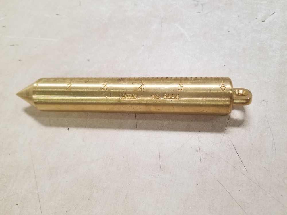 Crescent Lufkin 590G Cylindrical Blunt Point SAE, Solid Brass 6”