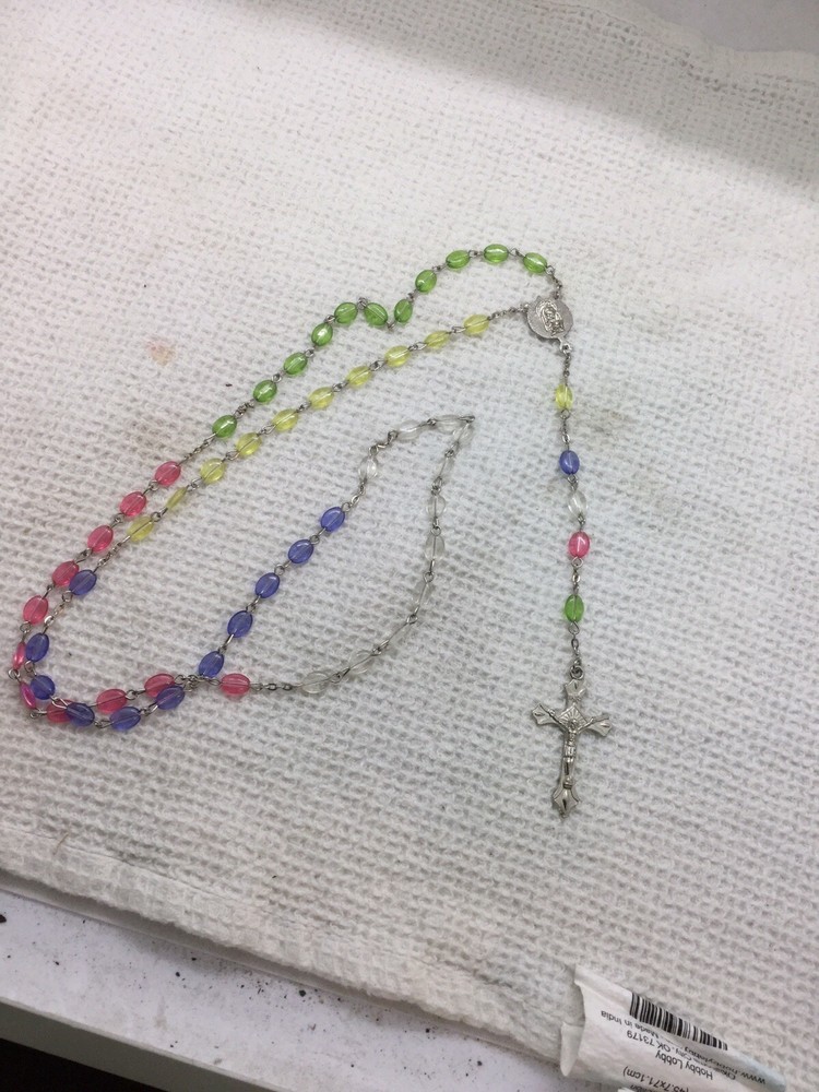 Vintage Multi Color Rosary Long