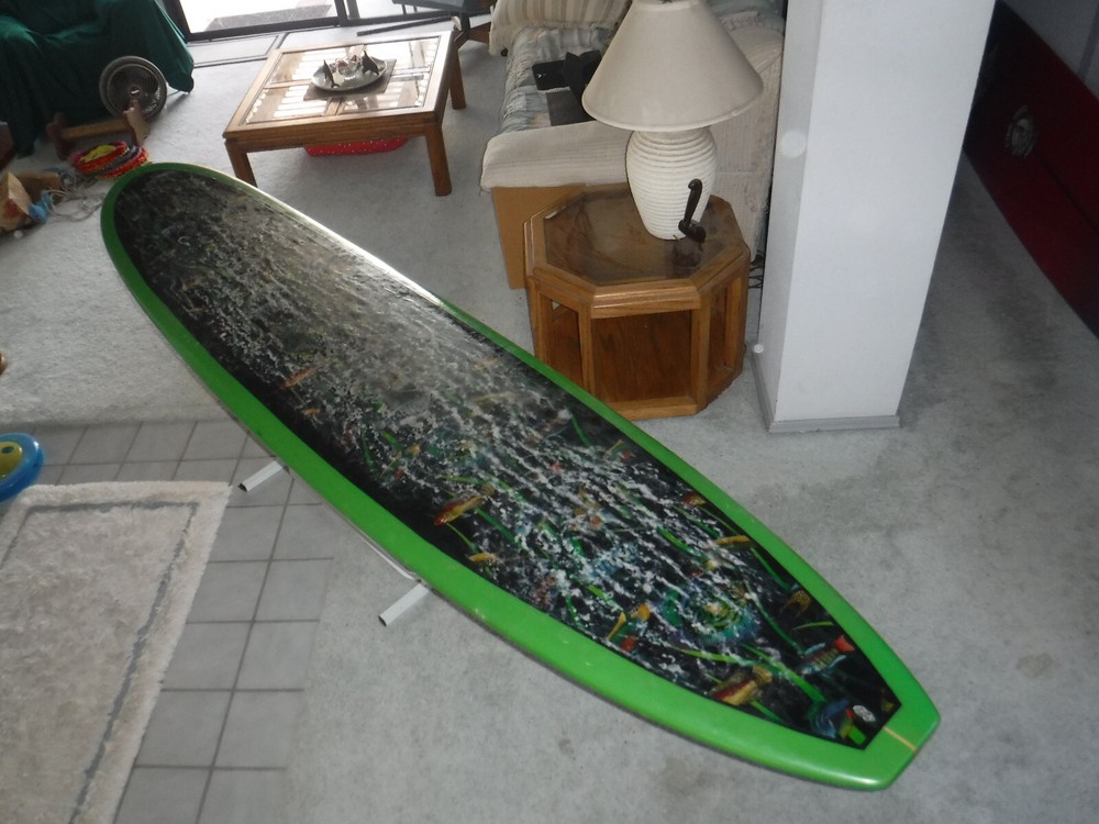 CUSTOM ART 9'0" LONGBOARD SURFBOARD preowned