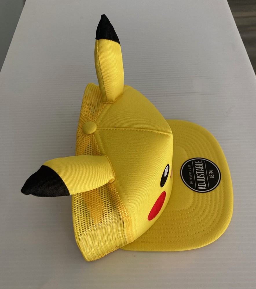 POKÉMON HAT (with Pikachu ears) Snapback Mesh Cap Adjustable
