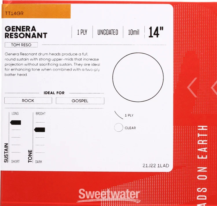 Evans Genera Resonant Drumhead - 14"