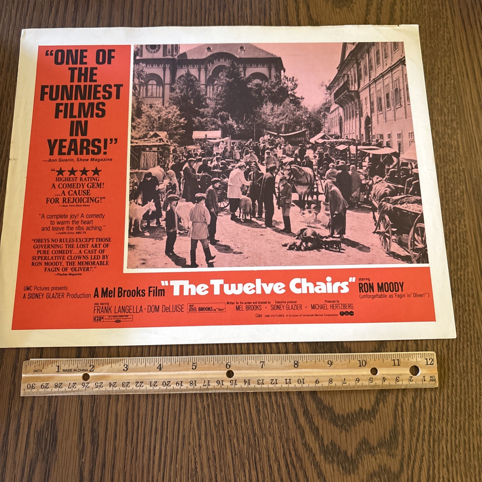 Vintage The Twelve Movie Lobby Card - Rare Mel Brooks Ron Moody Dom DeLuise