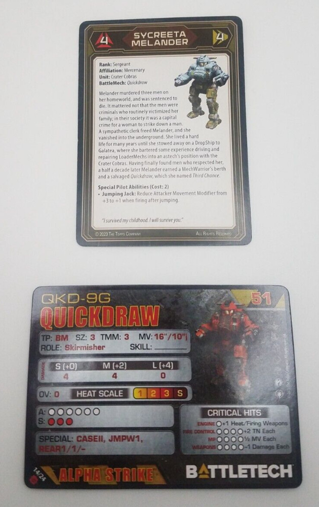 Battletech Mercenaries - Quickdraw *Mech & Cards*