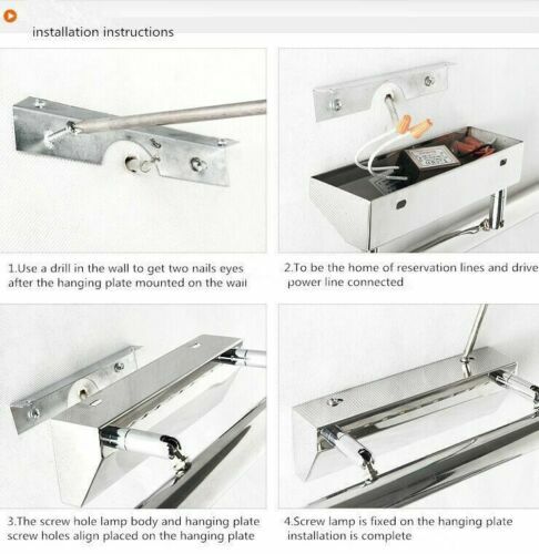 Modern Bathroom Toilet Vanity Wall Makeup Waterproof Light Mirror Front LED Lamp