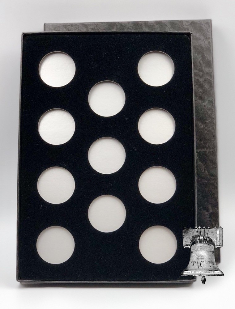 Air-tite Coin Holder Box Silver Insert Black Ring + Model A Storage Capsule Case