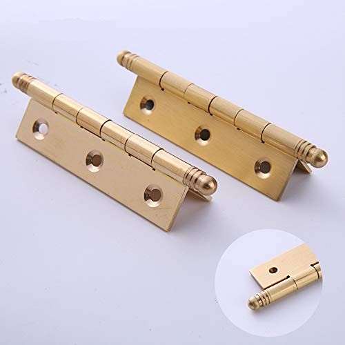 4Pack Decorative Solid Brass Cabinet Door Butt Hinges Folding 2.5inch