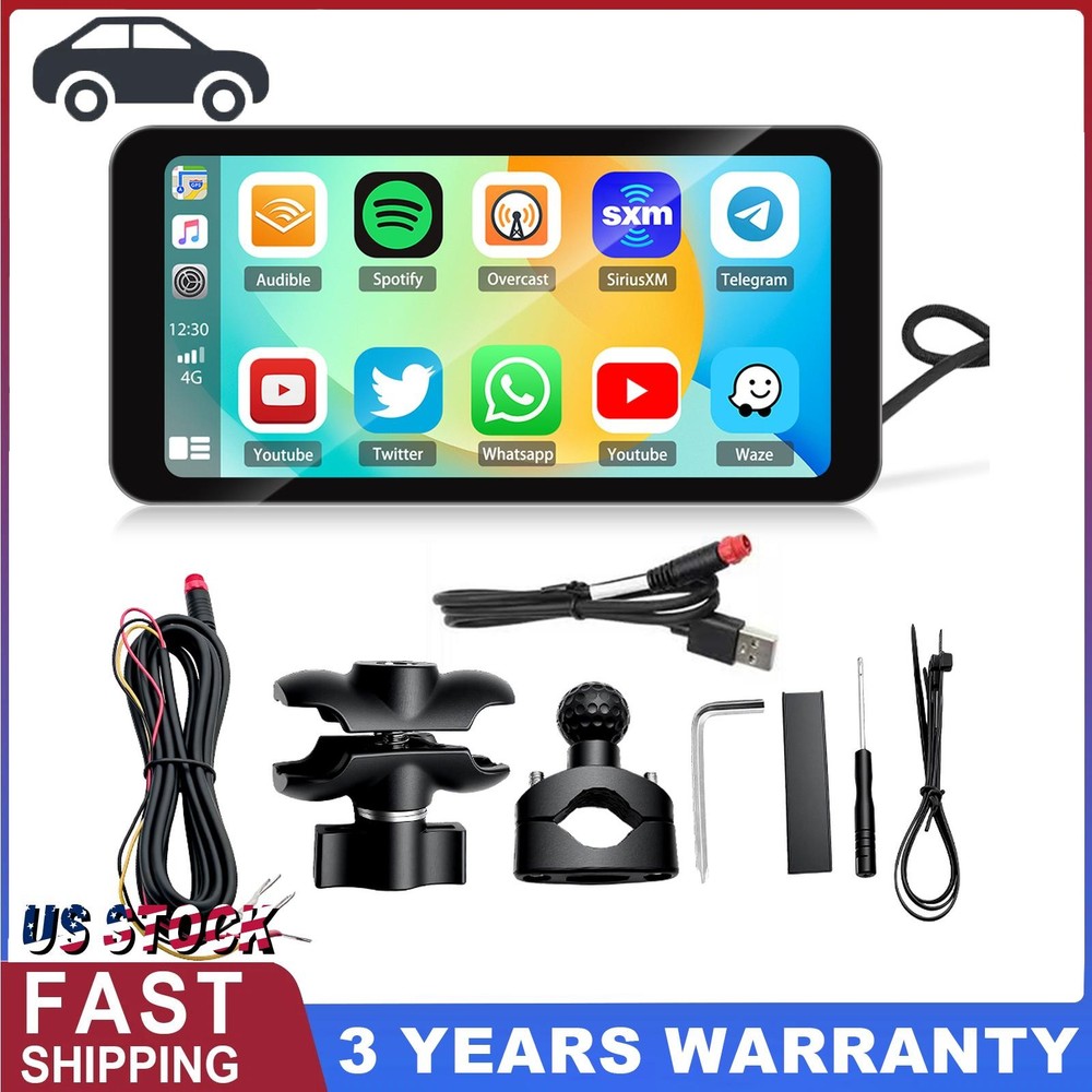 Motorcycle GPS Navigation Wireless Portable Carplay/Android Waterproof