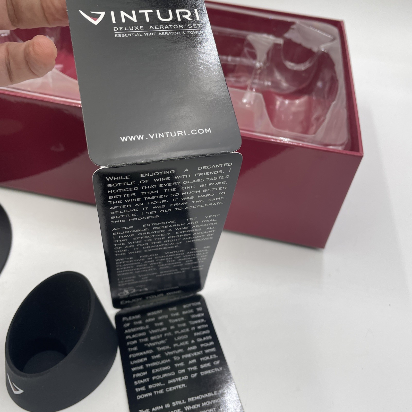 Vinturi Deluxe Essential Red Wine Aerator Pourer and Tower Set In Box