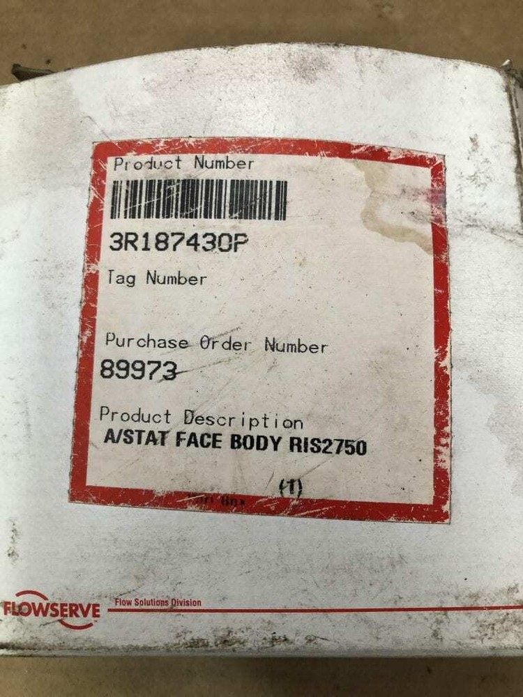 Flowserve 3R187430P Stator Face Assembly RIS2750 -NIB