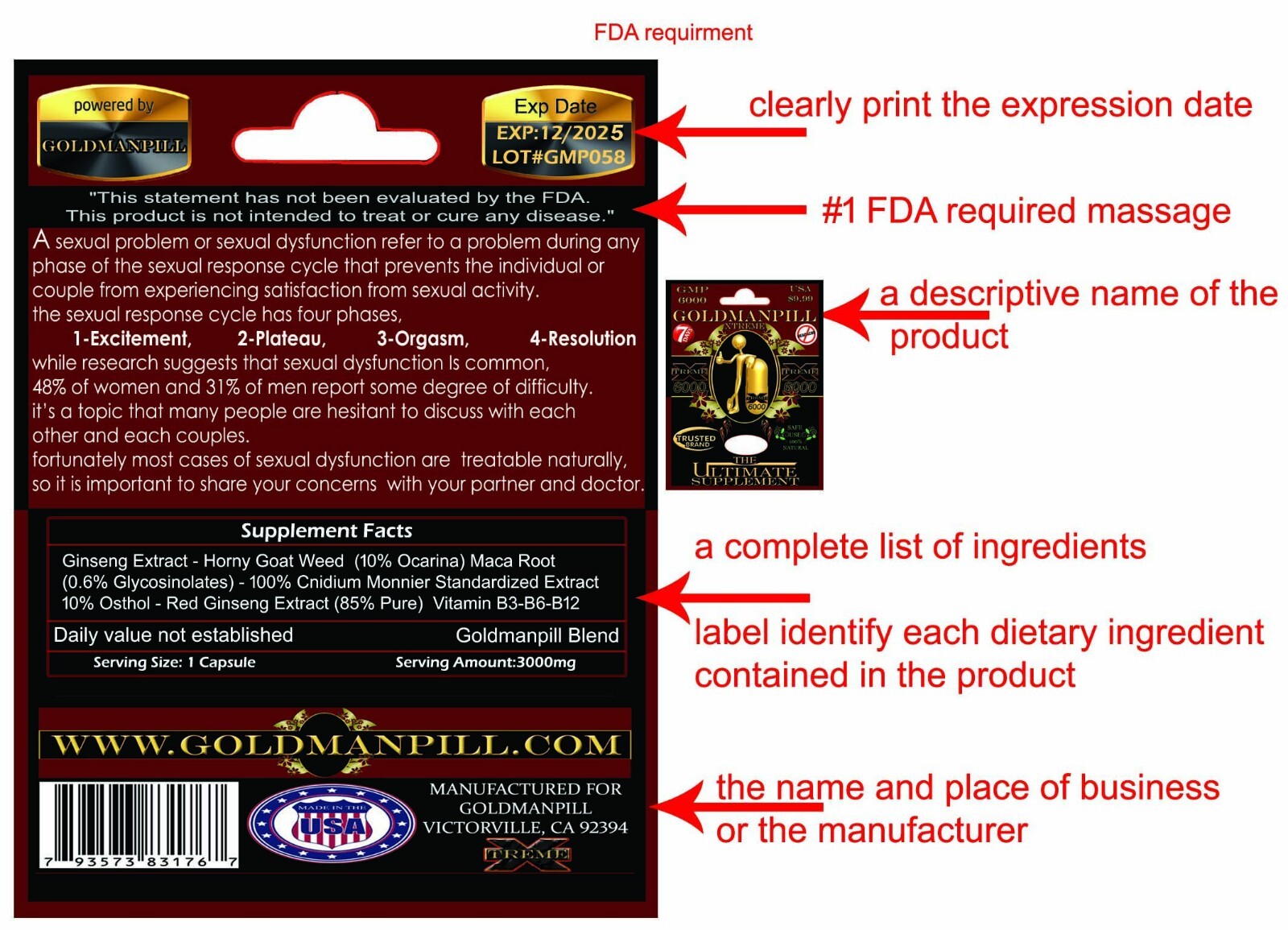 6000MG GOLDEN MAN 10 CAPSULES