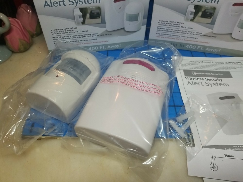 2 WIRELESS MOTION SENSOR Driveway Alert Security DETECTOR ENTRY DOOR BELL CHIME