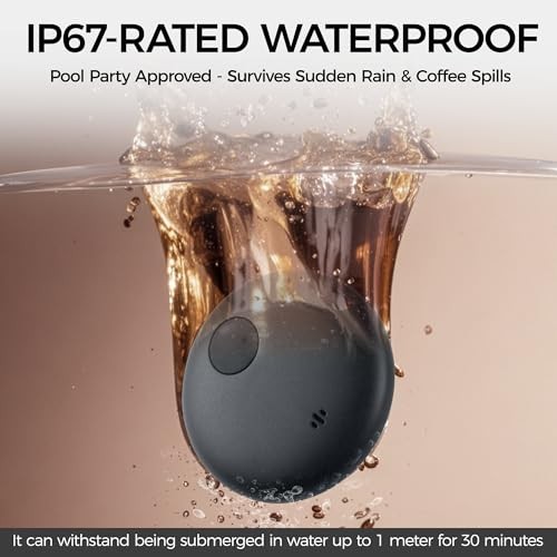 2-Pack Waterproof Air Tracker Tags - IP67 - 90dB - Bluetooth - Works