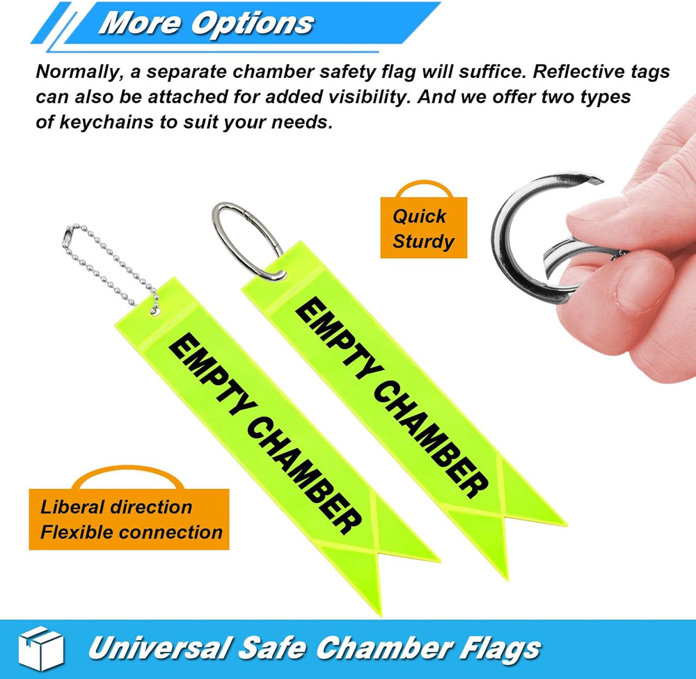 Gun Safe Chamber Flag Comes with Reflective Light Tags,Bright Durable&Universal