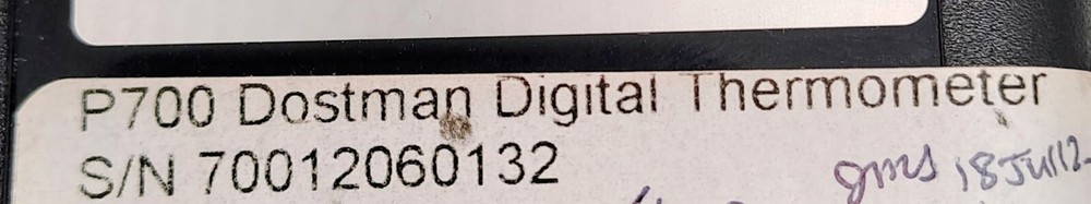 P700 DOSTMANN DIGITAL THERMOMETER INSTRUMENT / WITHOUT PROBES