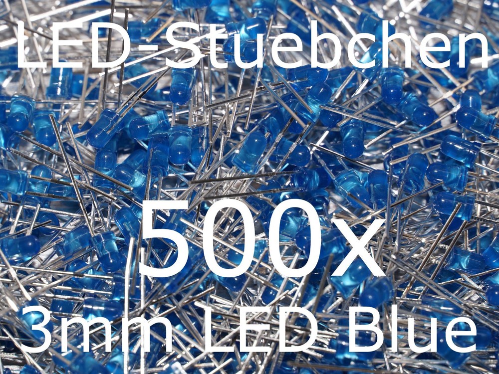 500x 3mm LED Blue