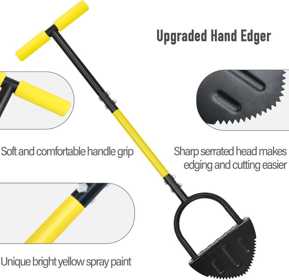 Lightweight 39-Inch Ergonomic Garden Edger with Sharp Serrations for Clean Cuts