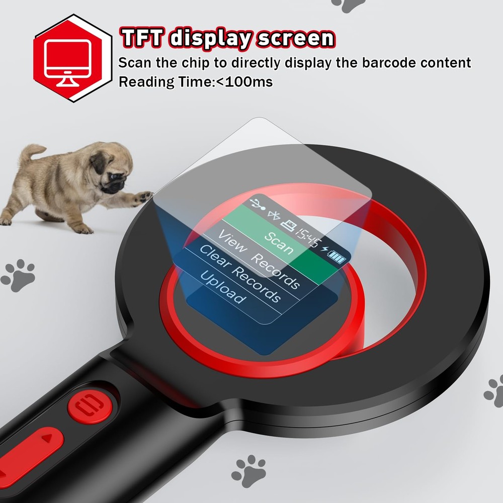 Pet Microchip Scanner ISO11784/85/FDXB/EMID Wireless Bluetooth USB Reader