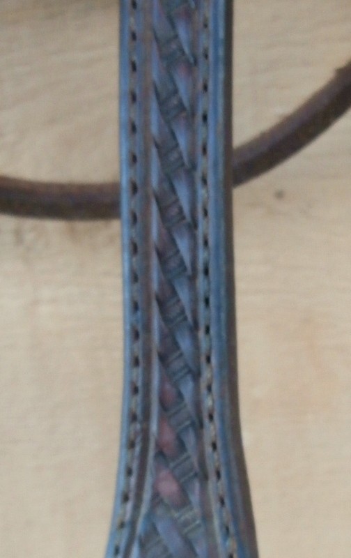 Vintage Basket Stamp Brow Knot Headstall Sterling Silver Overlay Fleming Buckles