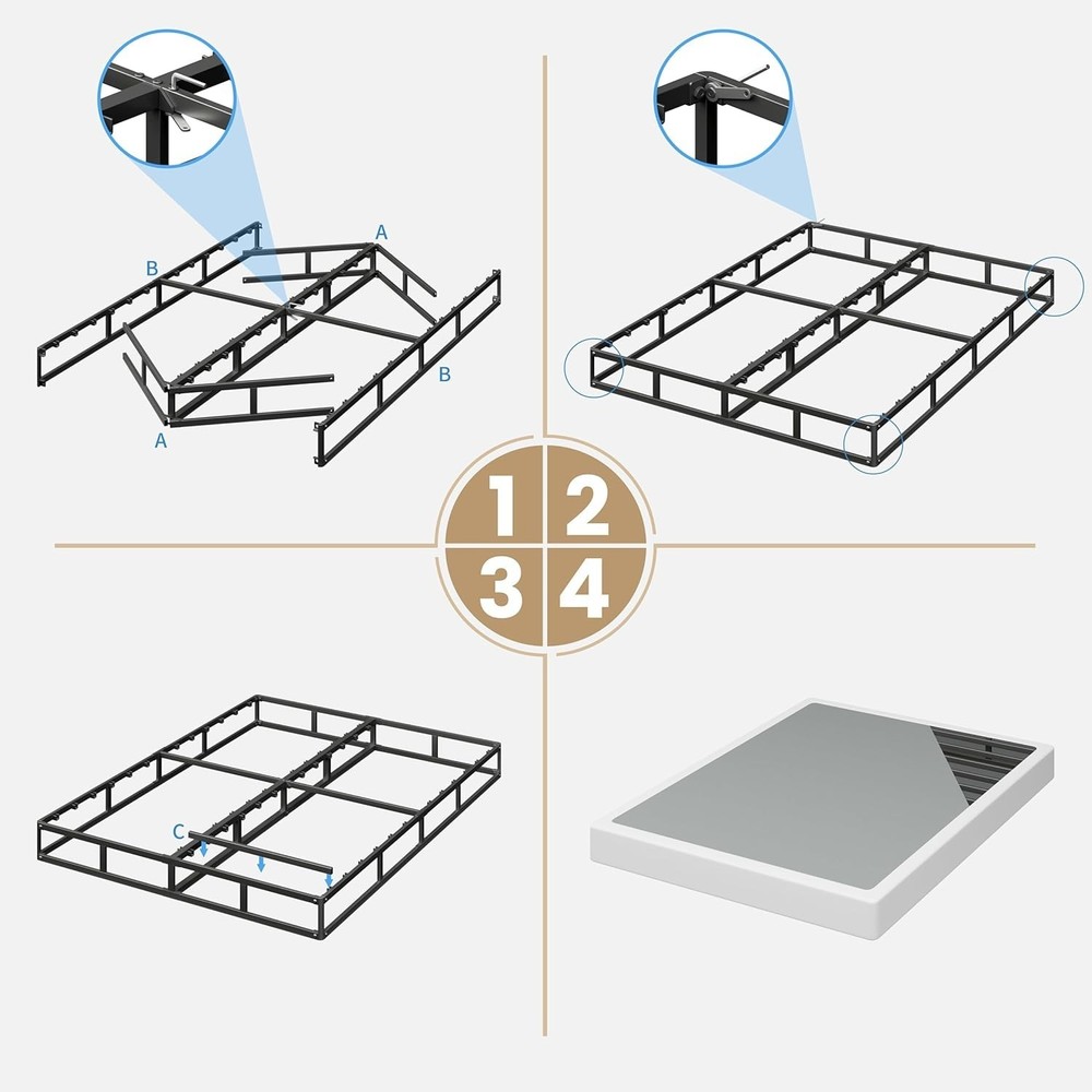 7 Inch Full Bed Mattress Foundation Frame