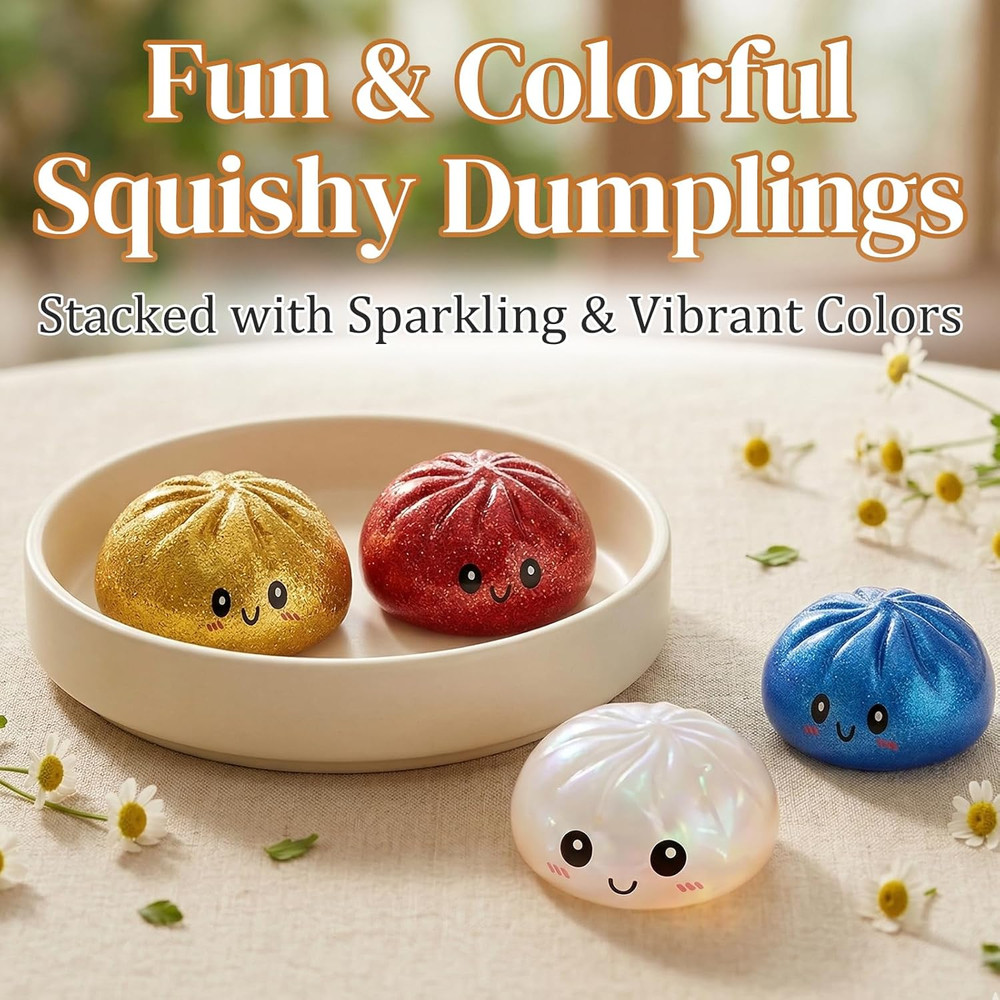 Glitter Dumpling, Glitter Dumpling Squishy with Box (Blue)