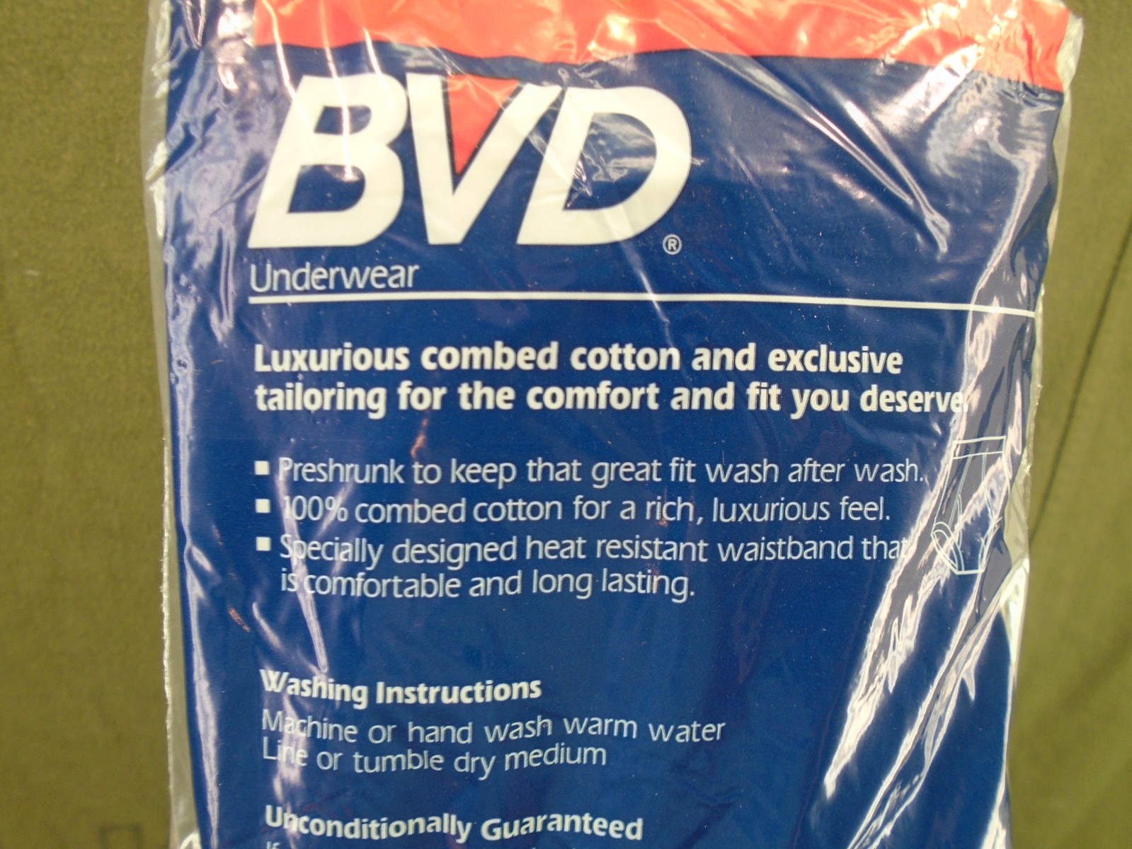 US Military 3 Pack BVD 100% Cotton Briefs Underwear Brown Size 34 Medium New 165