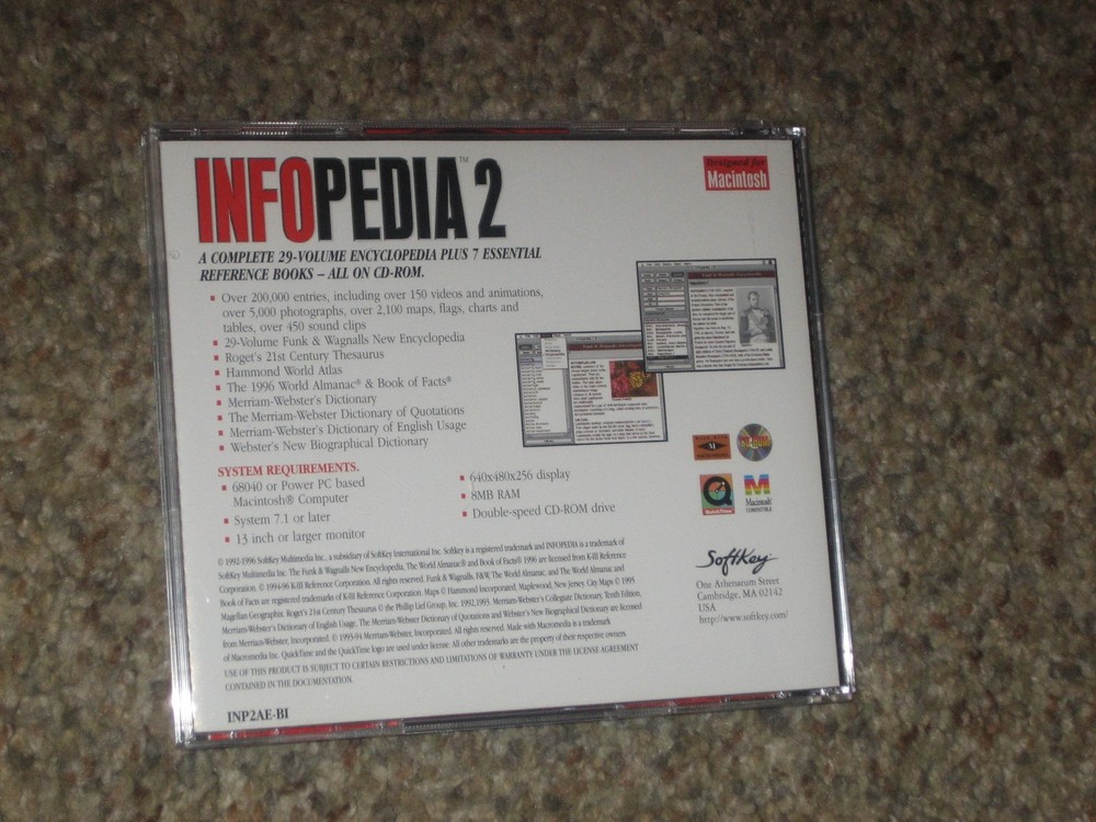 MAC-SOFTKEY INFOPEDIA 2 THE ULTIMATE MULTIMEDIA ENCYCLOPEDIA & REFERENCE LIBRARY