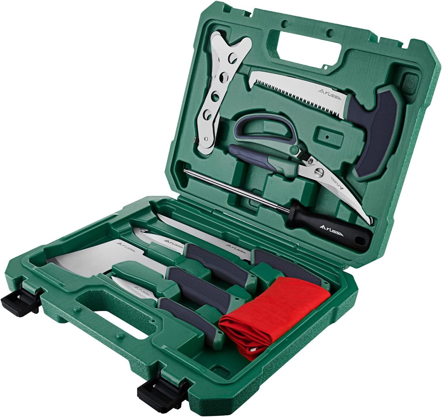 Flissa Hunting Field Dressing Kit 10Pcs Hunting Knife Butcher Game Processing