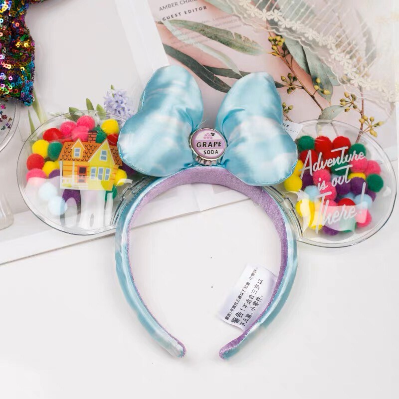 Disney Parks Disneyland UP Grape Soda Cap Balloons Minnie Mouse Ears Headband