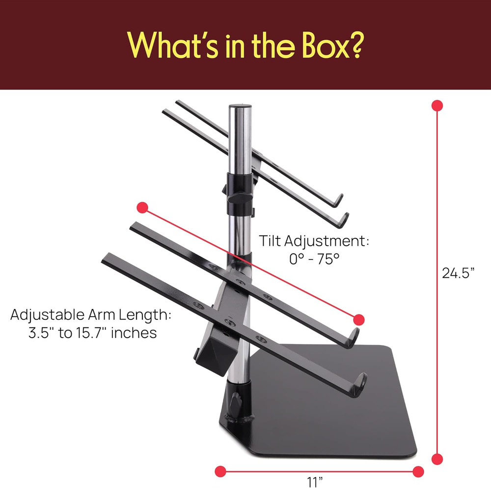 Portable Dual Laptop Stand – Standing Table Holder with Bracket Arms,Adjustable