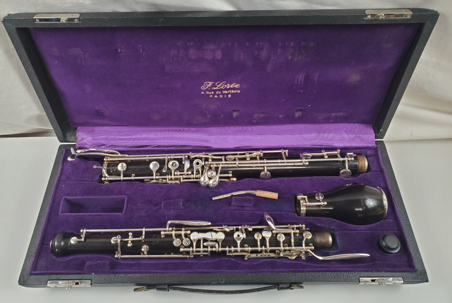 F. LOREE PARIS FULL CONSERVATORY WOOD ENGLISH HORN 3RD OCTAVE KEY LEFT HAND F