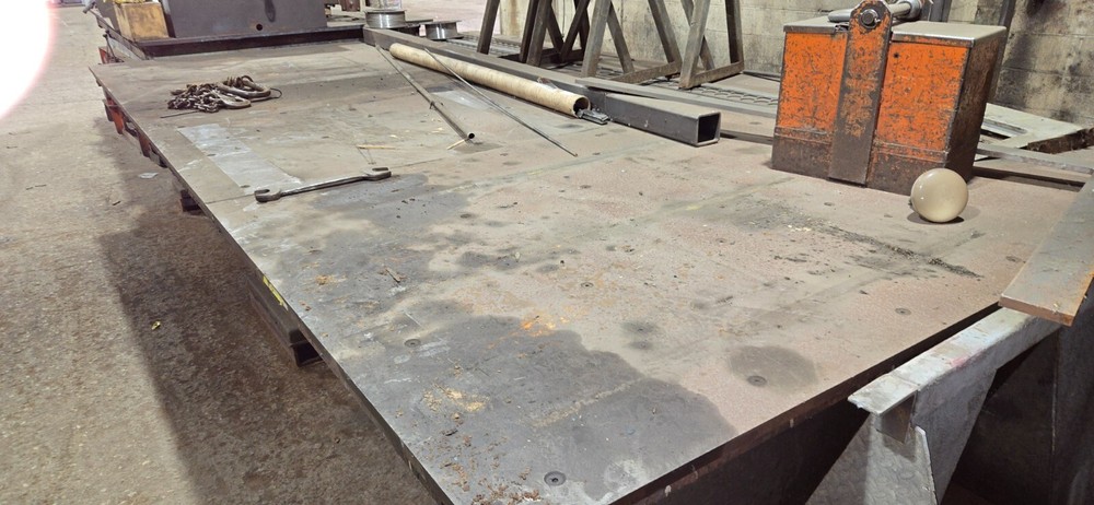 WELDING TABLE, LAYOUT TABLE, 181" X 101" X 33" TALL, GOOD
