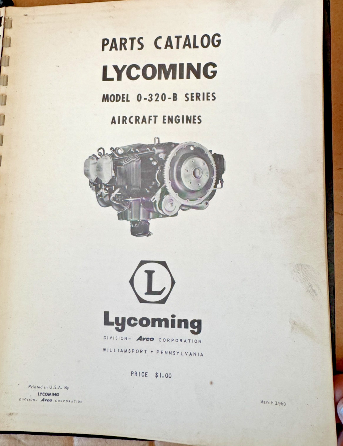 Original Lycoming 0-235 & 0-290 OH Manual 3rd Ed & O-320-B Parts -1960 Edition