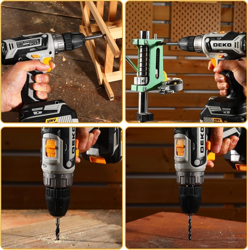 Compact Cordless Drill Set 20V with Battery & 10 Bits - Ideal for DIY Projects